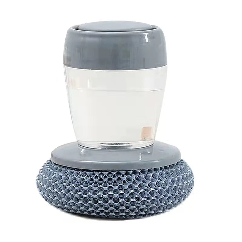 Brosse à Vaisselle avec Réservoir de Liquide – Pression Automatique, Tête Remplaçable