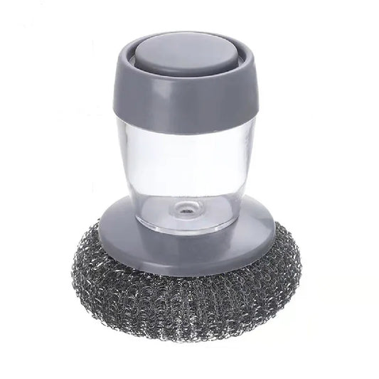 Brosse à Vaisselle avec Réservoir de Liquide – Pression Automatique, Tête Remplaçable
